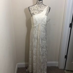 Alex Evenings Long Burnout Dress, Ivory, Sz 12